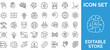 © Ria - Artificial intelligence and machine learning thin line icon set.
