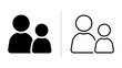 © harun - Two user icon, silhouette and outline