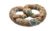 © Rimsha - Moldy pretzel with green fungus growth, spoiled bread snack covered in fuzzy mold spores, expired baked pastry with unhealthy bacterial contamination isolated PNG with Transparent Background