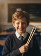 © KIMOG - Smiling pupil standing in school corridor with backpack ready for learning