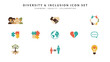 © muse - Diversity inclusion and multicultural team icons – Suitable for human resources initiatives, company ethics training, or social equality guides.