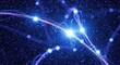 © Ирина Батюк - Electromagnetic radiation, bright energy particle stream, glowing light wave emission, scientific quantum information transmission, abstract dynamic physical interaction.