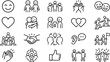 © Md. Musaddik Rahman - Black line icons of people relationships and communication
