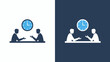 © Anim - Two business people in discussion with a clock shown on white and isolated on transparent background png