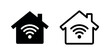 © liubomir118809 - Smart home with WiFi internet signal icon set, symbolizing connectivity and modern living.