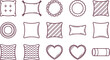 © MSTMAHMUDA - Set of various decorative cushion and pillow in a simple outline style featuring different shapes, patterns, and textures for home styling