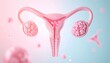 © Abdul Wahid - Artistic representation of the female reproductive system, featuring a pink uterus, ovaries, and fallopian tubes with subtle.
