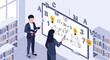 © Herisaputra - Teacher and student learning math equations on a whiteboard.