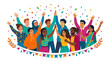 © donald - Diverse group of people celebrating together. International youth day celebration