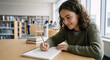 © NOVA STUDIOS - Teen Girl Developing Creative Thinking Through Sketching in Modern School Library