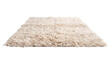 © Raksmey AI Studio - Shaggy beige rug with long fibers, soft texture, and detailed fluffy pile on transparent background