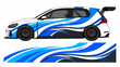 © audia - Blue and white wave livery car vinyl design.