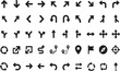 © Nazmul Hasan - Navigation Direction black Arrow Icons Set, Modern UI UX Navigation Symbols Collection, Directional Glyph Pack, Wayfinding Elements, Route Indicators, GPS Map Interface, Vector Icon Bundle