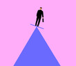 © Westend61 - Businessman balancing on a triangle representing career risk