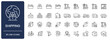 © Stock_Koom - Shipping icon set. Collection of global logistics, maritime cargo transportation, freight delivery and container terminal line icon vector illustration with editable stroke.