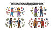 © asha - International Friendship Day Celebration: A heartwarming illustration depicts diverse groups of people celebrating friendship across different age ranges and backgrounds.