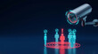 © AucArtStudio - Surveillance privacy regulation ai governance digital society concept warning icon. Technology compliance innovation. policy security intelligence, law system risk, justice privacy
