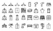 © Aslam - Wardrobe and Clothing Storage Essentials Line Icon Set Hangers Clothes Rack Valet Stand Vector Illustration Collection