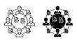 © saijid - Team document sharing and collaborative workflow icon set with collaboration