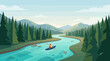 © Rahman Creator - Person kayaking on a serene river adventure.