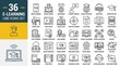 © Zia Ur Rehman - A collection of E-Learning icons set with editable stroke, including mobile learning, achievment, student feedback, global education, audio book, graduation cap, etc. Thin linear vector illustration