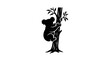 © jongaNU - Koala climbing a tree silhouette illustration.