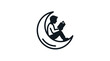 © jongaNU - a person sitting on the moon reading a book.