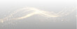 © Sergey - gold Transparent png golden glowing light wave with sparkling particles and luminous energy trail abstract elegant vector illustration on white background overlay glitter effect sparkle dust glow
