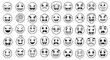 © HUANG - 40 Emoticon Faces, Black and White Emojis, Vector Icons, Emotions and Reactions