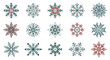 © muhammad - Beautiful intricate snowflake designs with elegant geometric patterns in black and pink color scheme