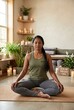 © spyrakot - Indian female veteran practicing yoga for recovery in peaceful studio