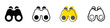 © Vova7 - A set of four distinct binocular icons, showcasing variations in design and color for diverse applications