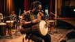 © natural - African drummer playing djembe instrument live.