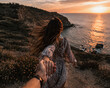 © David - Woman Leading the Viewer by the Hand Toward Sunset – First Person POV Romantic Lifestyle