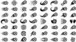 © MD - Football sports movement linear icons collection with fast curved swooshes lightning bolts and explosive debris elements