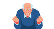 © Mostofa - Close up of an angry elderly man with a furrowed brow and clenched fists looking intensely forward in a highly emotional state.