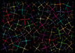 © Saqib - Abstract artistic pattern featuring various colorful hand drawn cross shapes on a solid dark background