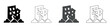 © Ophelia - Damaged building icon representing earthquake destruction and structural collapse
