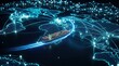 © Masque - Artificial intelligence and international logistics concept with a world map and interconnected supply chain network.