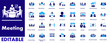 © digital business - Meeting icon set. flat, vector, business meeting, boardroom conference, office workspace, online meeting, communication, teamwork and more editable flat icon.