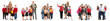 © Pixel-Shot - Set of teachers and little students on white background