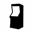 © mdhabibur - Black arcade game machine silhouette vector icon - Minimalist black silhouette vector of a classic arcade game cabinet, ready for digital and print use with clean lines and bold design.