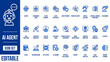 © mdlimon - Set of blue line icons representing various business and technology concepts for web design and user interface projects Vector
