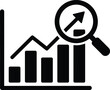 © Mahbub - Business growth analysis with magnifying glass flat icon on a white background for data insights