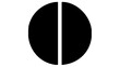 © muhammad - Black unity circle minimalist vector icon, geometric illustration with divided round form for peace, balance, equality, harmony, inclusion, cooperation, solidarity, community, and connection
