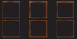 © KAMRAN - Set of decorative golden square frames with grunge and dashed borders decoration collection