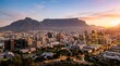 © Purple 1 - Cape town skyline at sunset with table mountain south africa