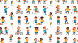 © Reva - Diverse group of children engaged in various outdoor activities and games