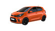 © VSTOCK - Orange hatchback car with black wheels, isolated on transparent background