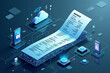 © Vera - Artistic Representation of a Digital Landscape: A Stylized Cross-Section of an Invoice Navigating Interconnected Data Streams
